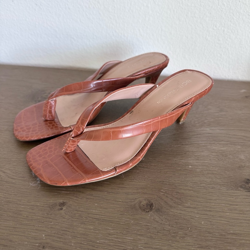 BCBGeneration Brown Sandals embossed 8.5